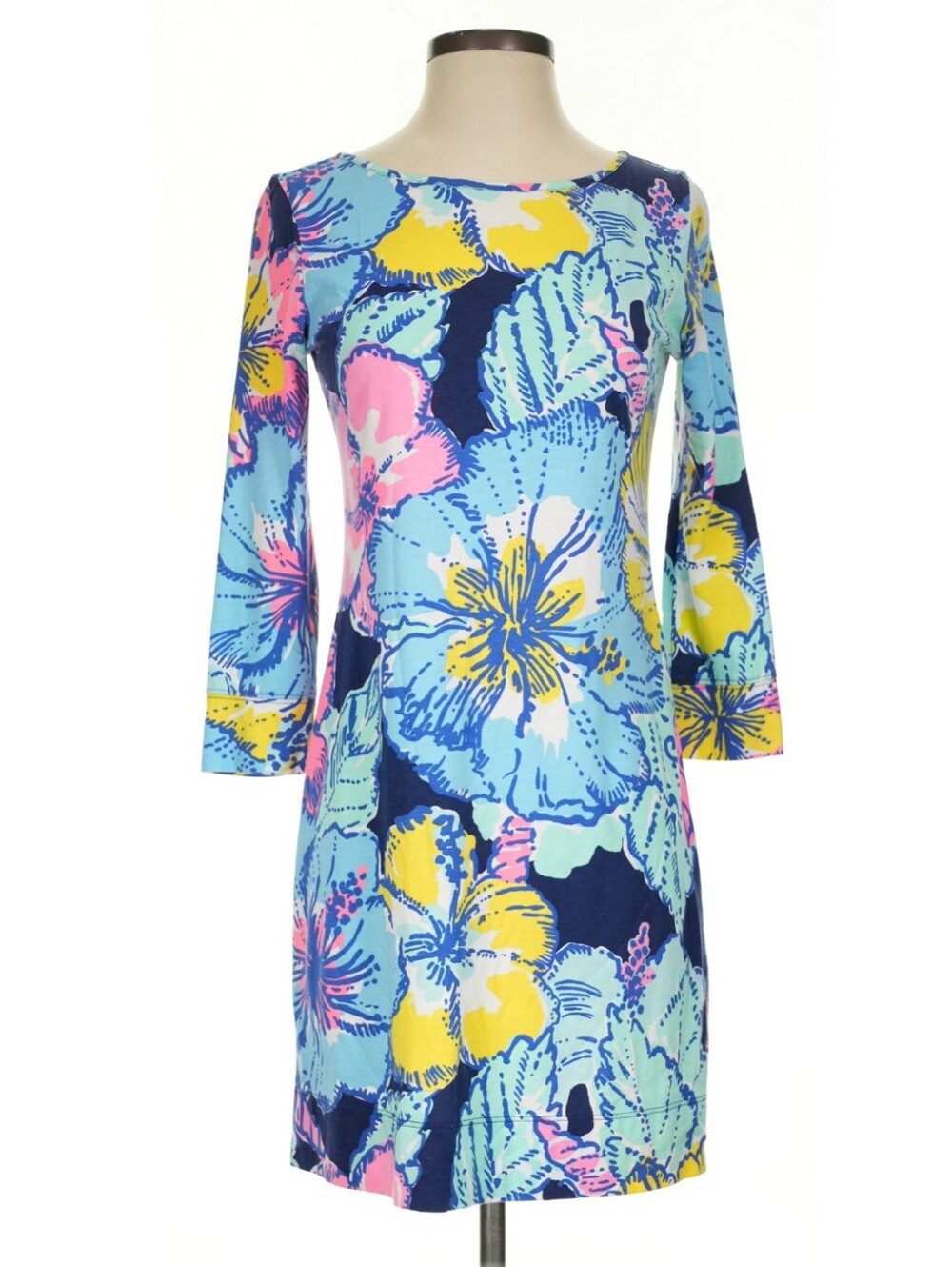 Lilly Pulitzer Size XS Floral Casual Dress 100% Cotton